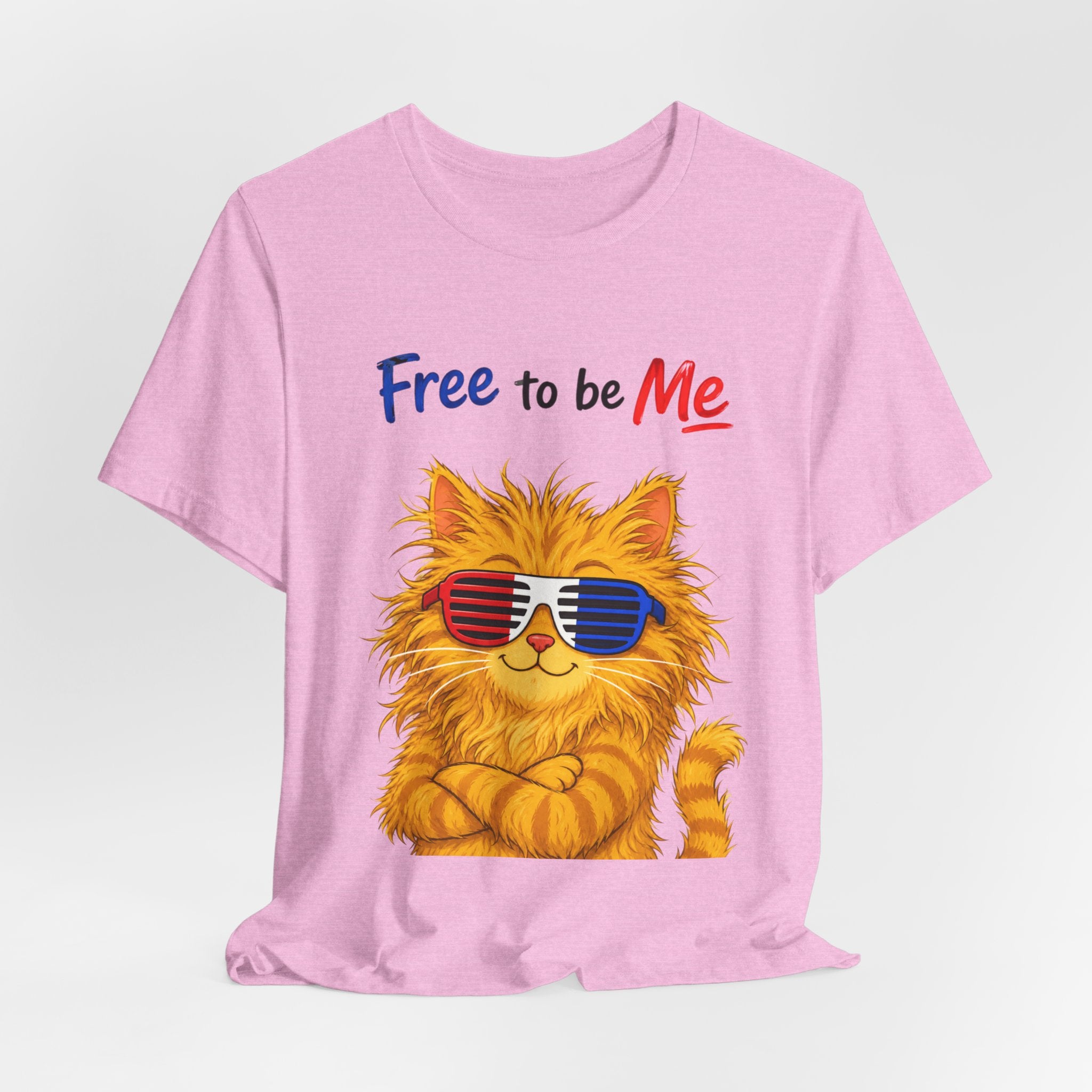 "Free to be Me" Cat Graphic T-shirt  | Unisex Patriotic Independence Day T-shirt (multiple colors available)
