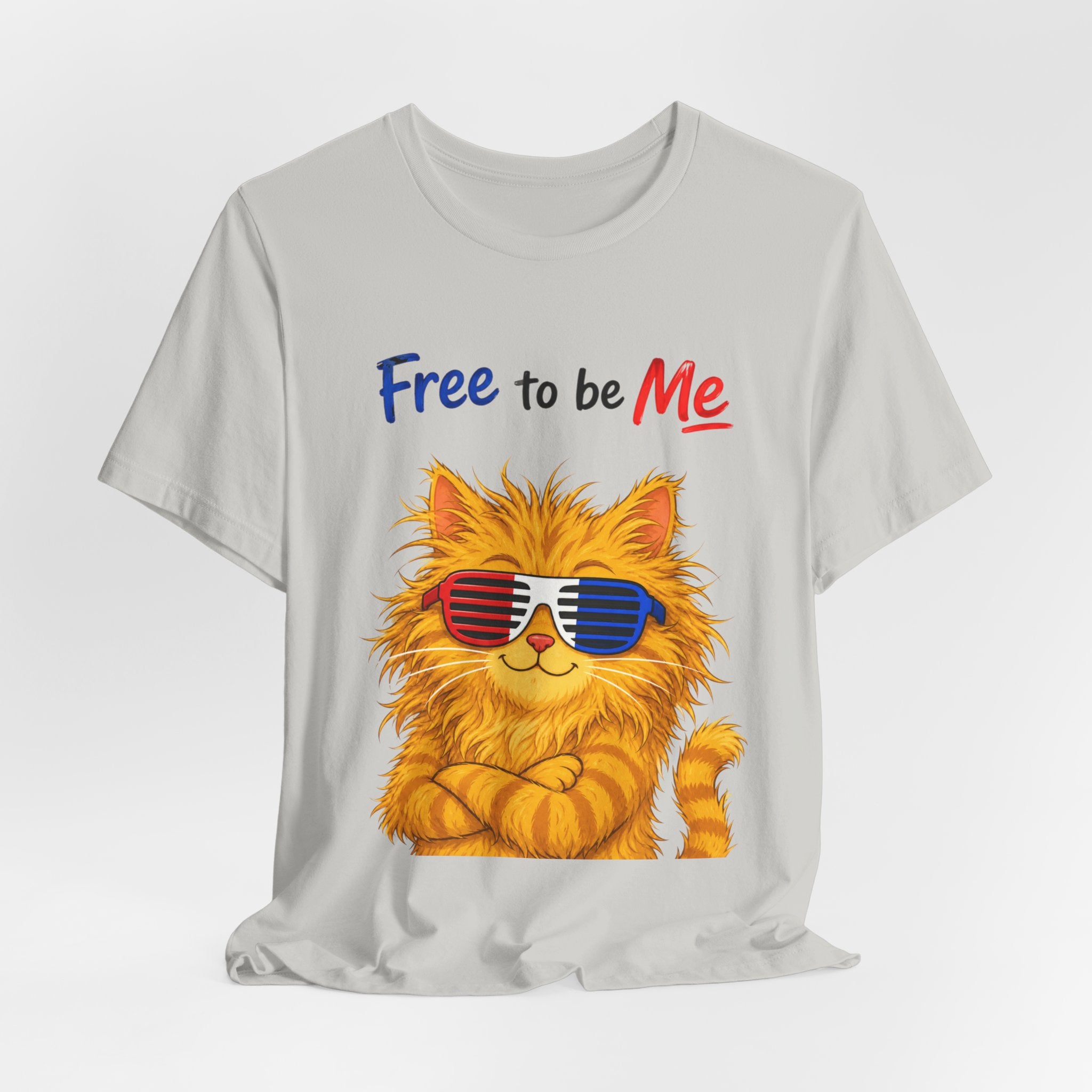 "Free to be Me" Cat Graphic T-shirt  | Unisex Patriotic Independence Day T-shirt (multiple colors available)