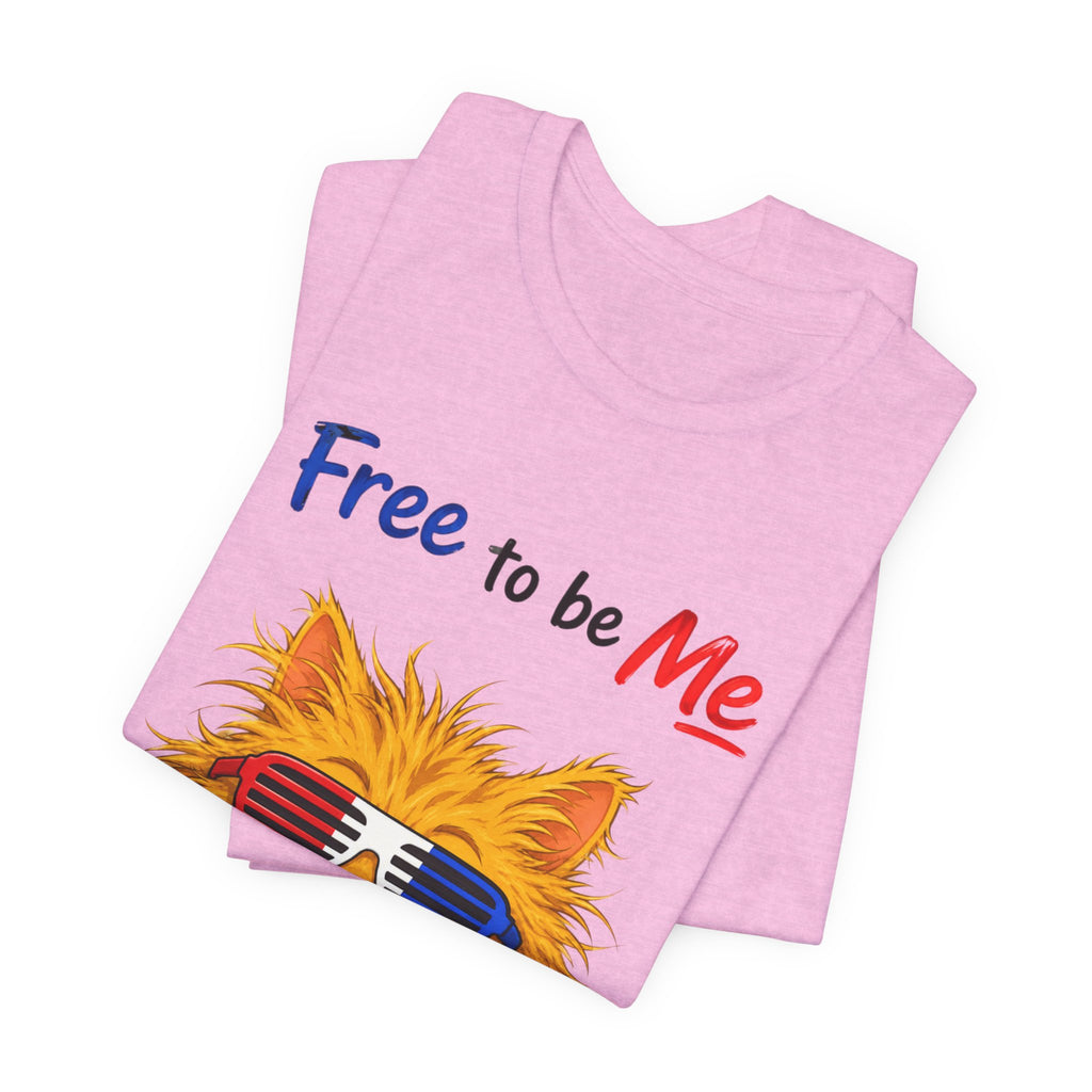 "Free to be Me" Cat Graphic T-shirt  | Unisex Patriotic Independence Day T-shirt (multiple colors available)