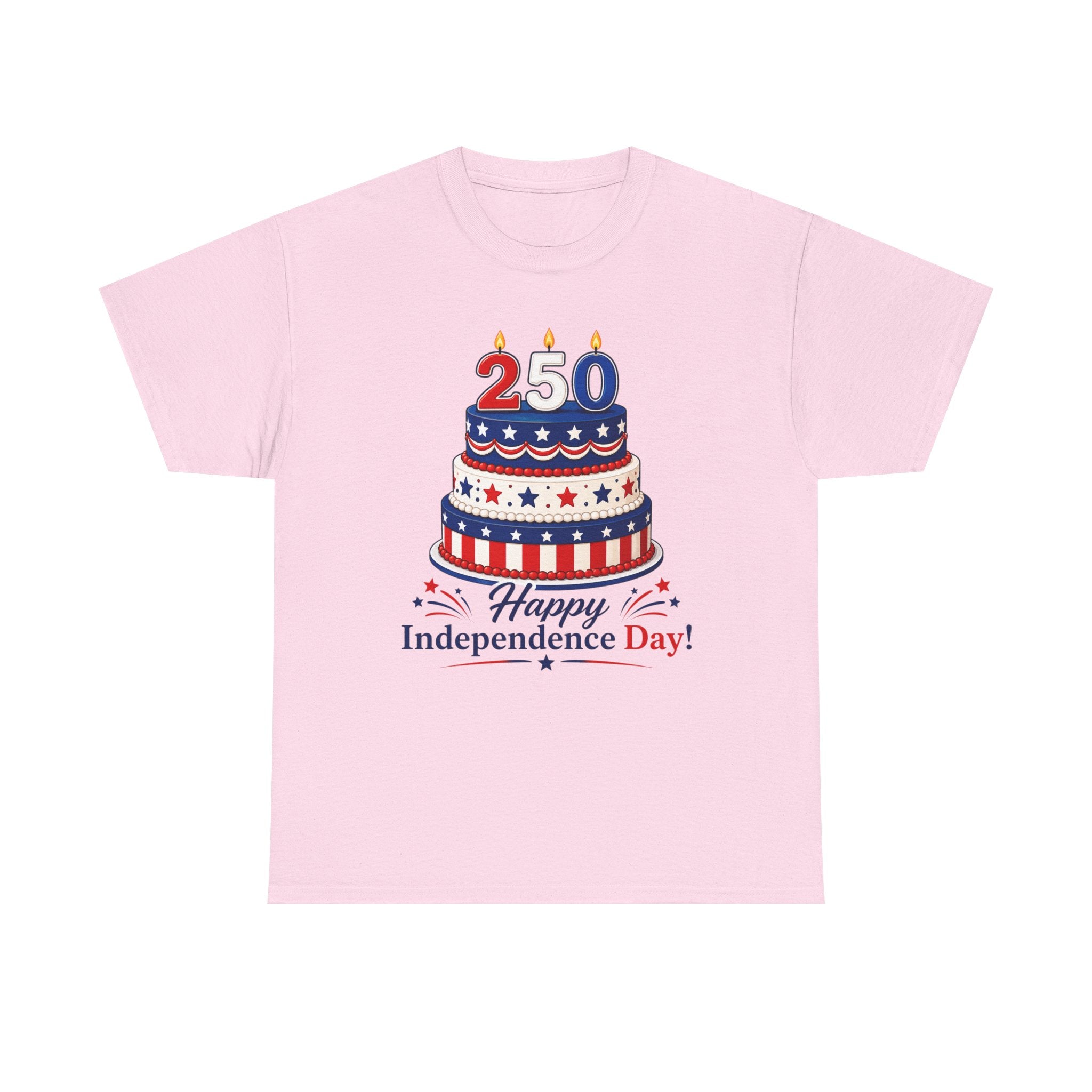 250th Independence Day Cake T-Shirt | Fourth of July Patriotic T-shirt (multiple colors available)
