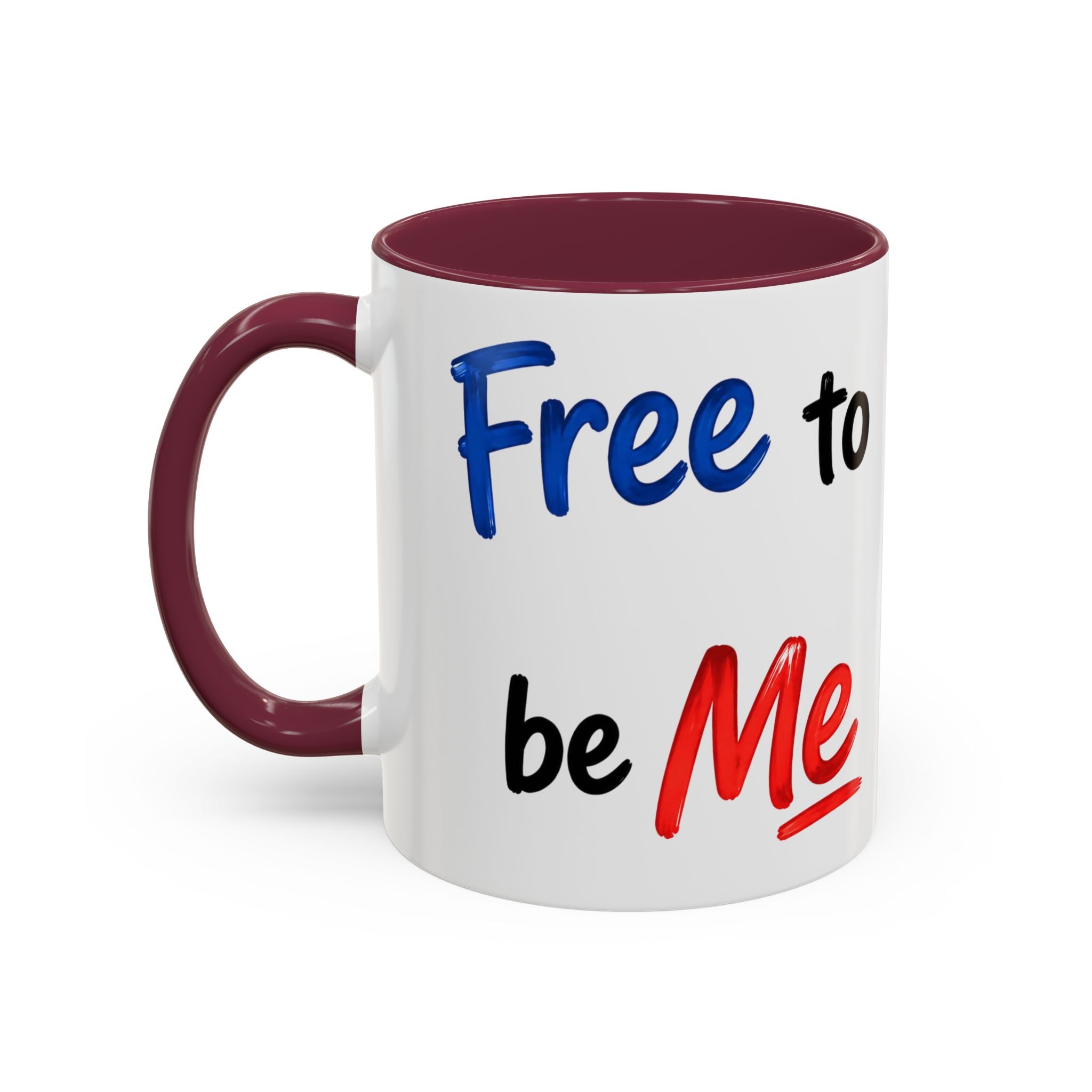 "Free to be Me" Coffee Mug – 11oz/15oz Patriotic Ceramic Mug (multiple colors available)