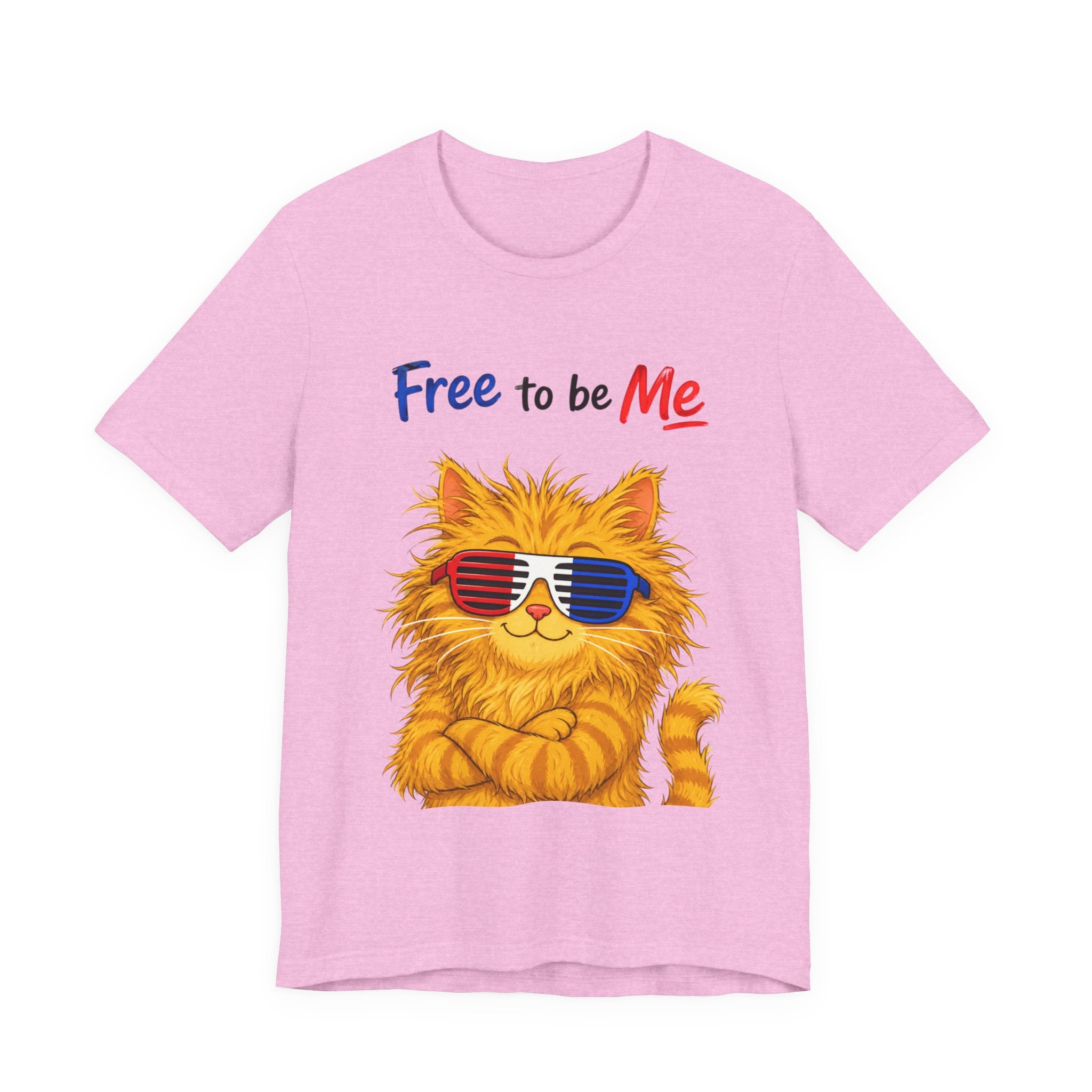 "Free to be Me" Cat Graphic T-shirt  | Unisex Patriotic Independence Day T-shirt (multiple colors available)
