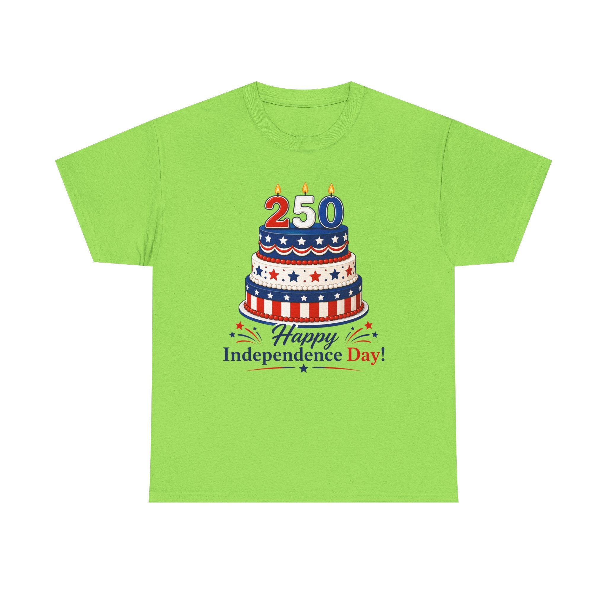 250th Independence Day Cake T-Shirt | Fourth of July Patriotic T-shirt (multiple colors available)