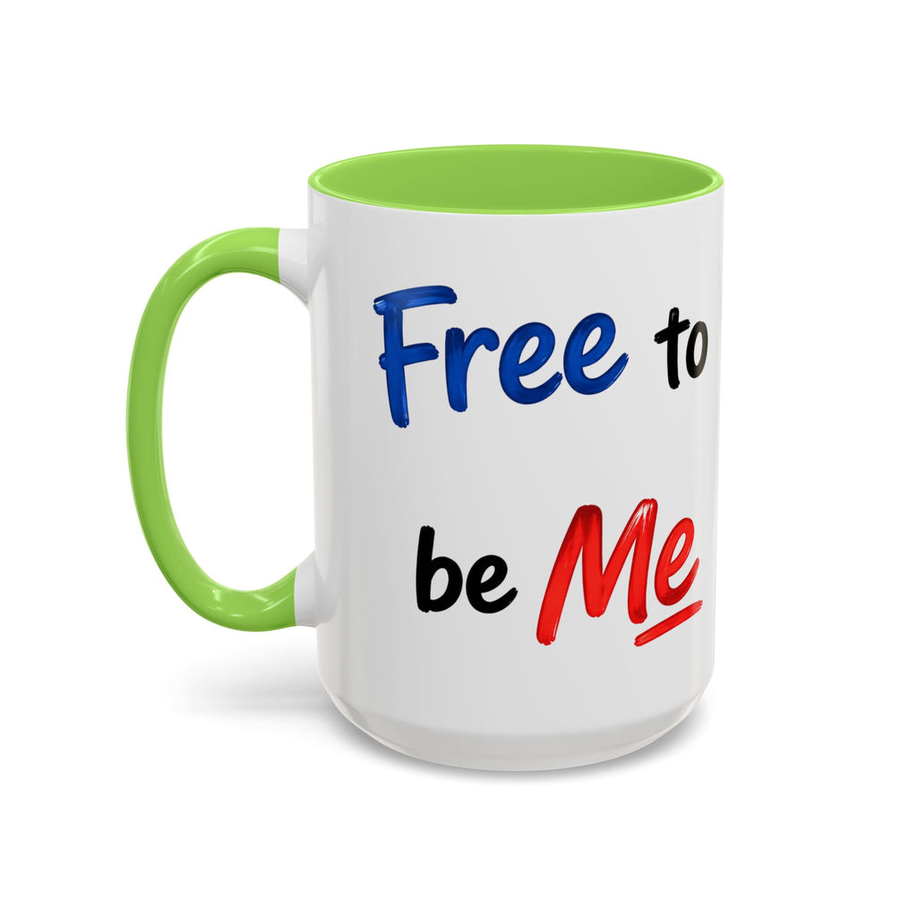 "Free to be Me" Coffee Mug – 11oz/15oz Patriotic Ceramic Mug (multiple colors available)