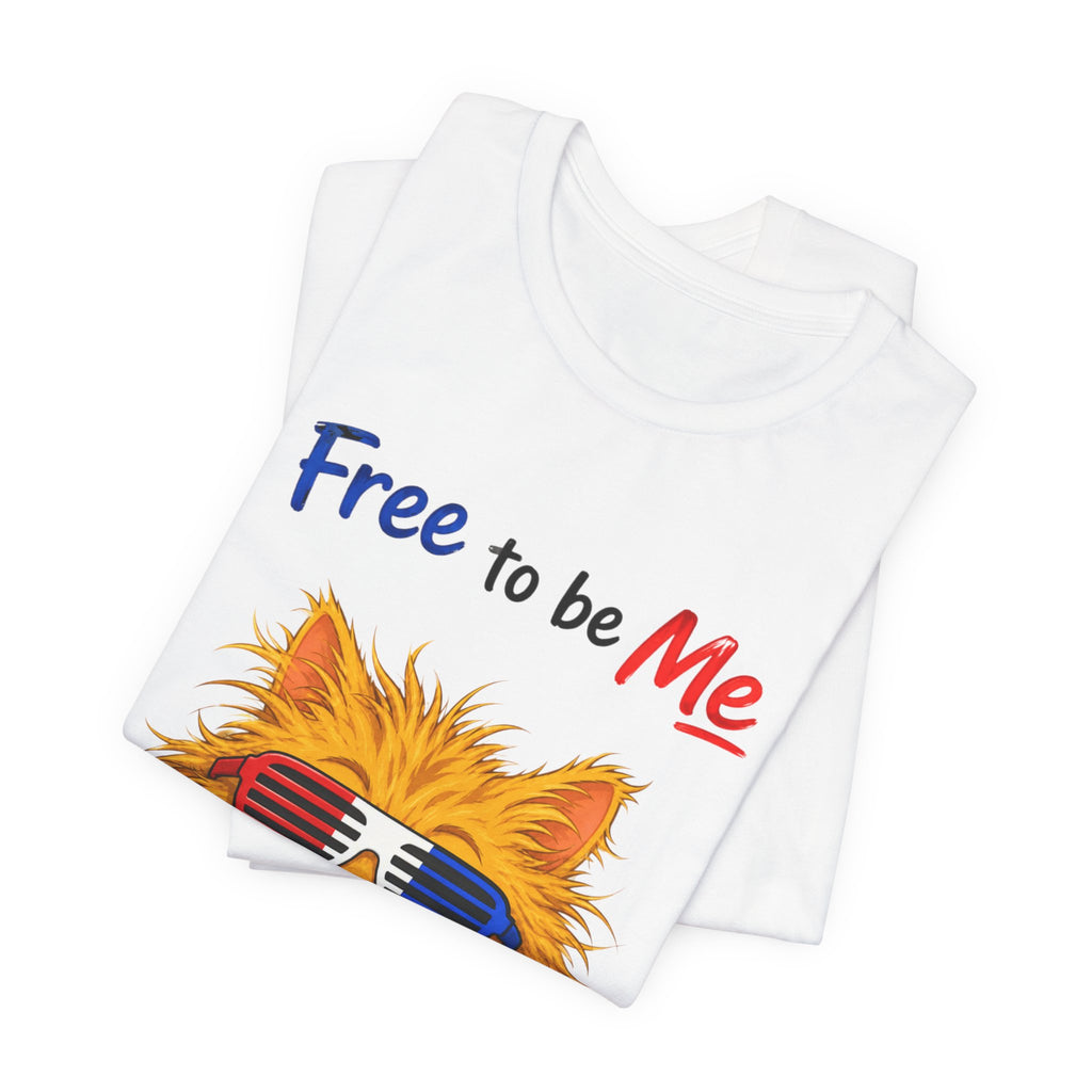 "Free to be Me" Cat Graphic T-shirt  | Unisex Patriotic Independence Day T-shirt (multiple colors available)