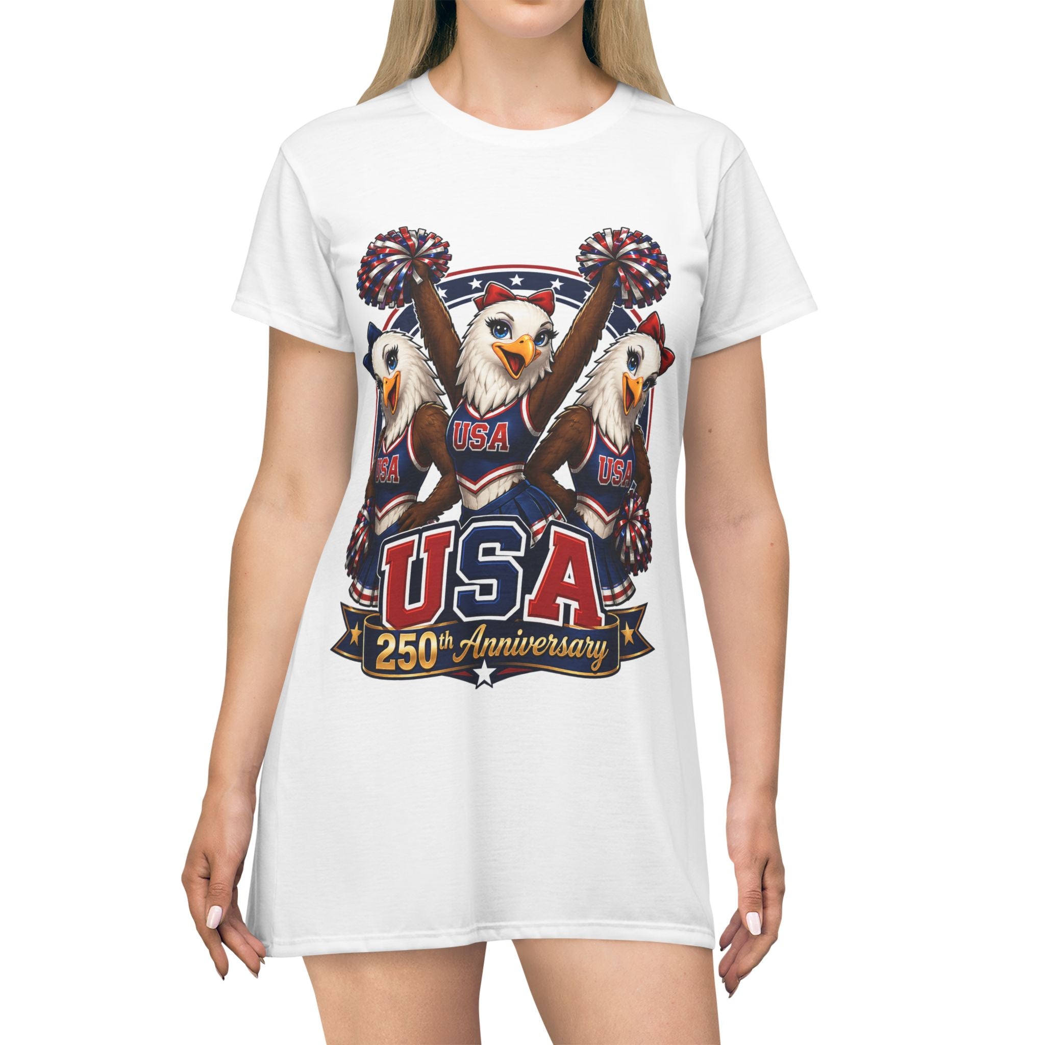 Eagle Cheerleaders T-shirt Dress | USA 250th Anniversary