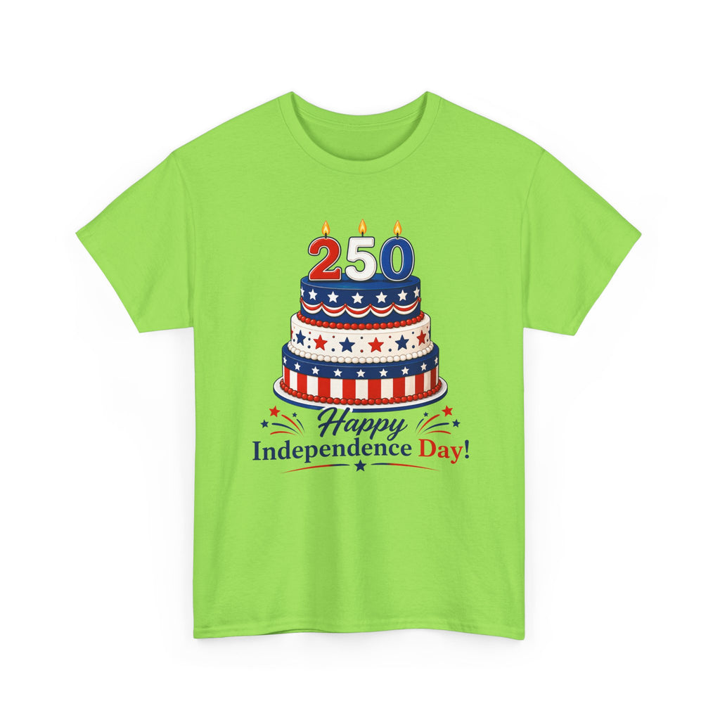 250th Independence Day Cake T-Shirt | Fourth of July Patriotic T-shirt (multiple colors available)