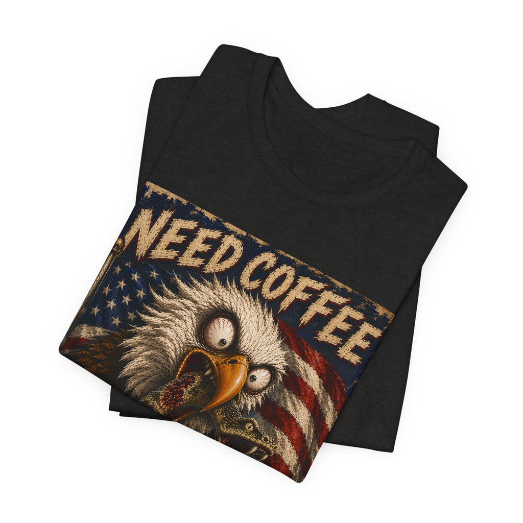 Need Coffee 250 Yrs Without Rest Tee — Patriotic Bald Eagle Vintage Graphic T-Shirt