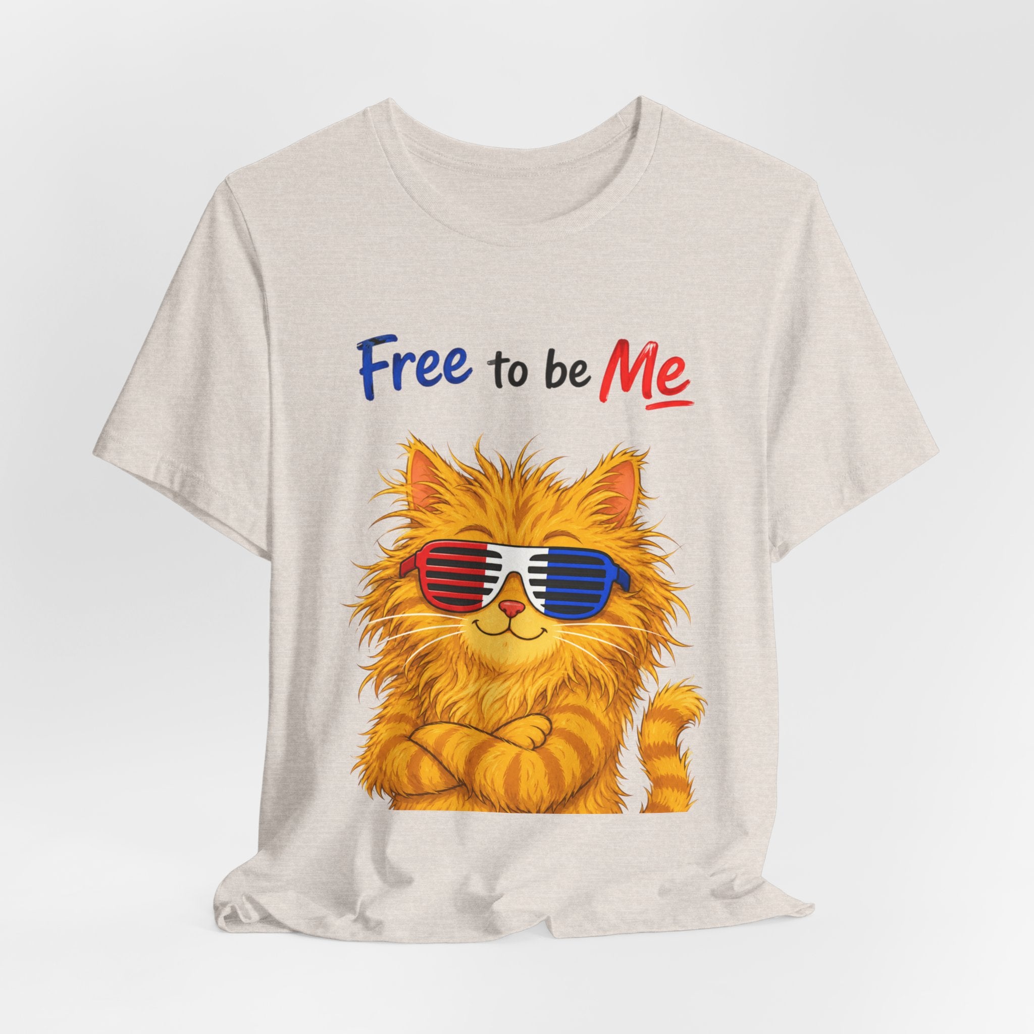 "Free to be Me" Cat Graphic T-shirt  | Unisex Patriotic Independence Day T-shirt (multiple colors available)