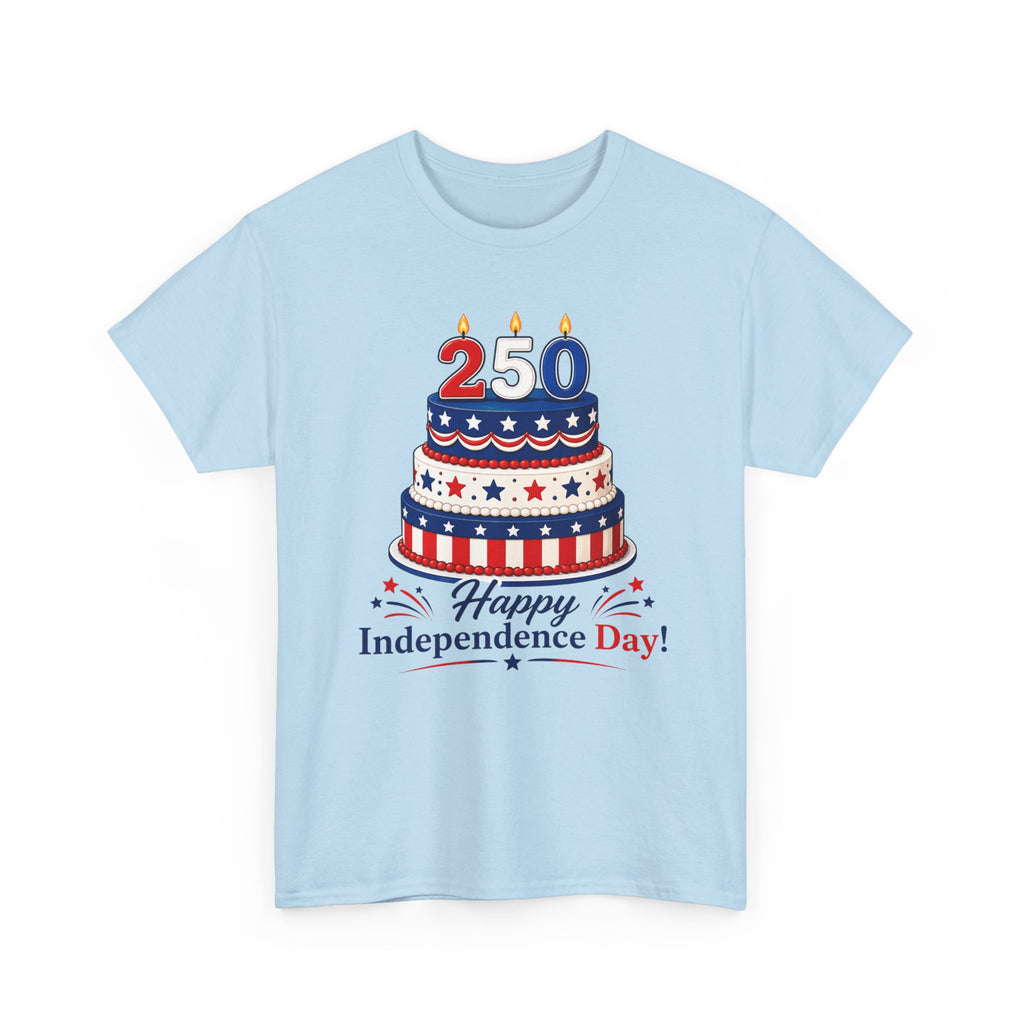 250th Independence Day Cake T-Shirt | Fourth of July Patriotic T-shirt (multiple colors available)