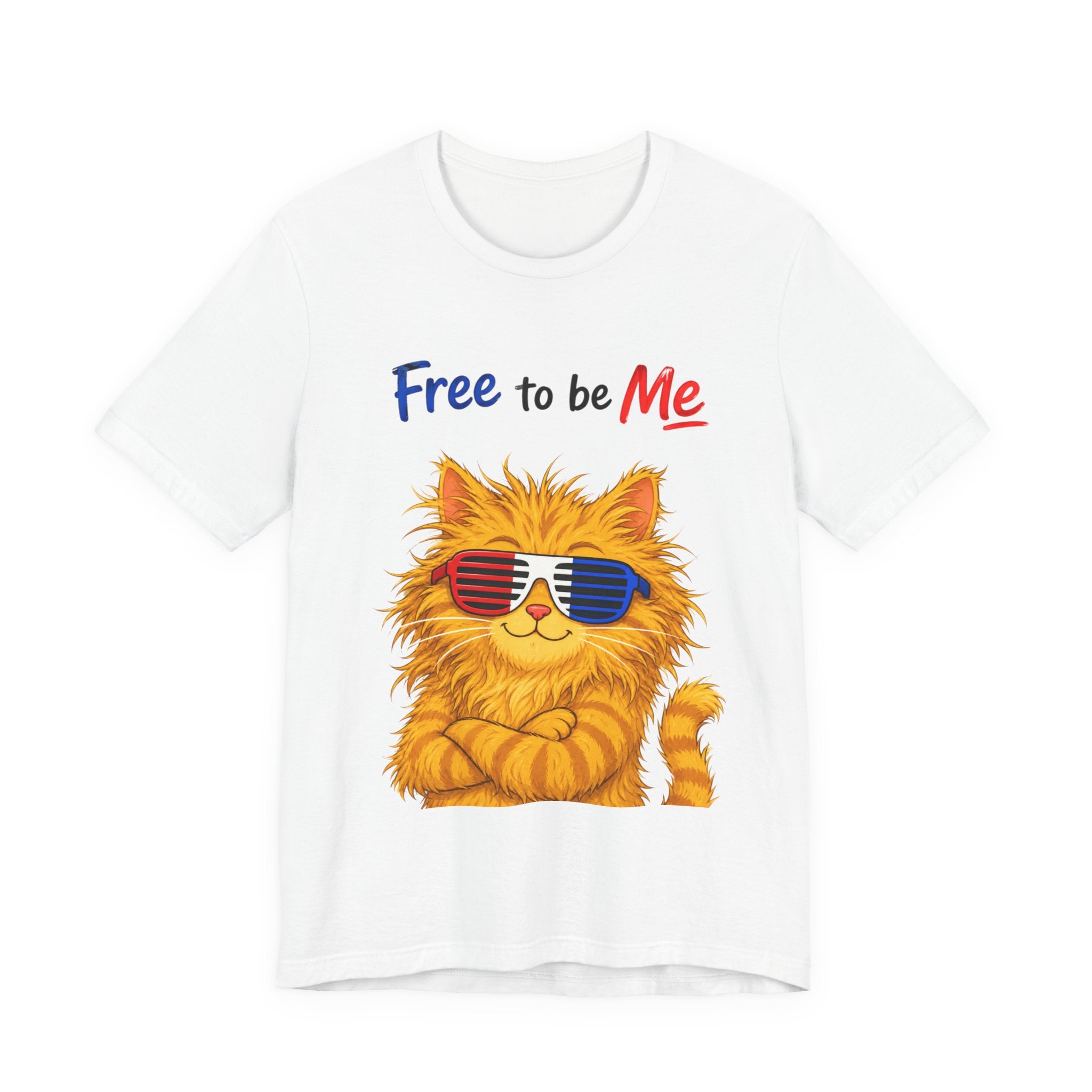 "Free to be Me" Cat Graphic T-shirt  | Unisex Patriotic Independence Day T-shirt (multiple colors available)