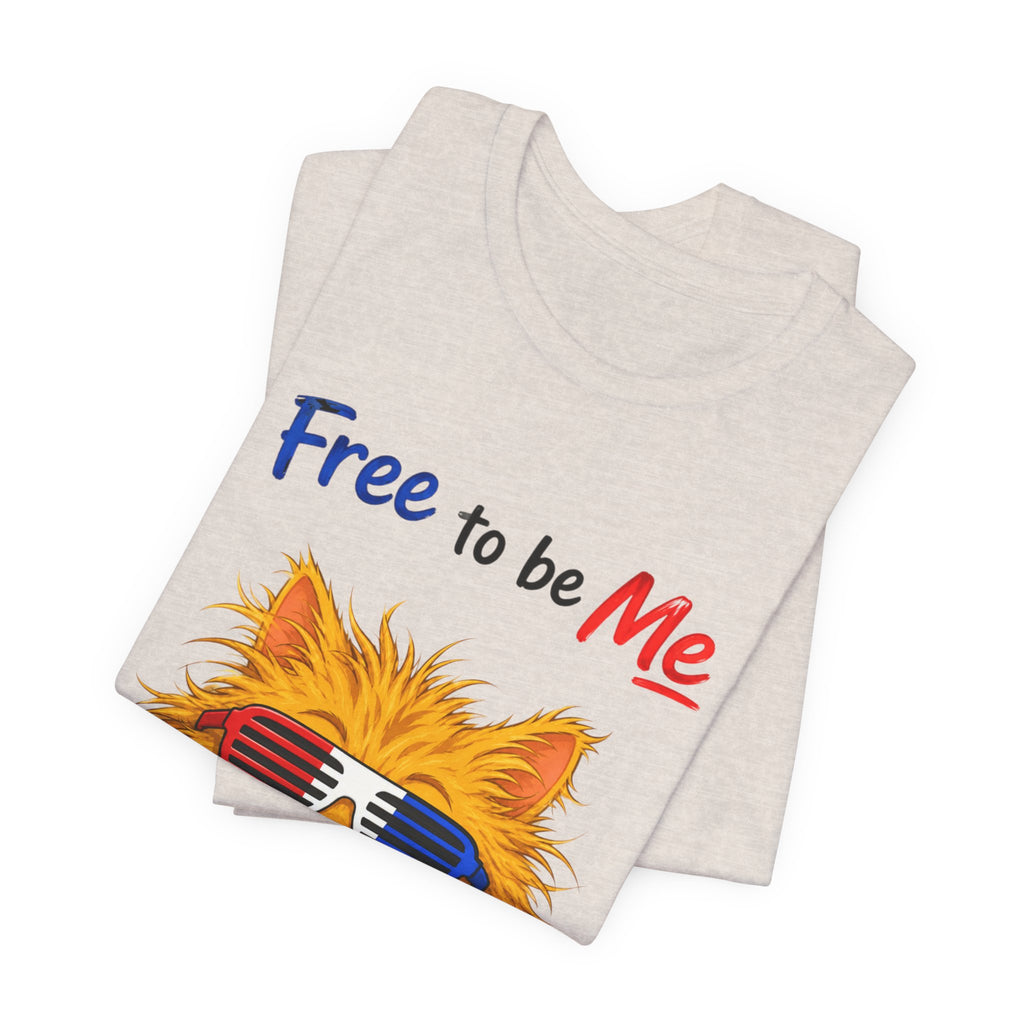 "Free to be Me" Cat Graphic T-shirt  | Unisex Patriotic Independence Day T-shirt (multiple colors available)