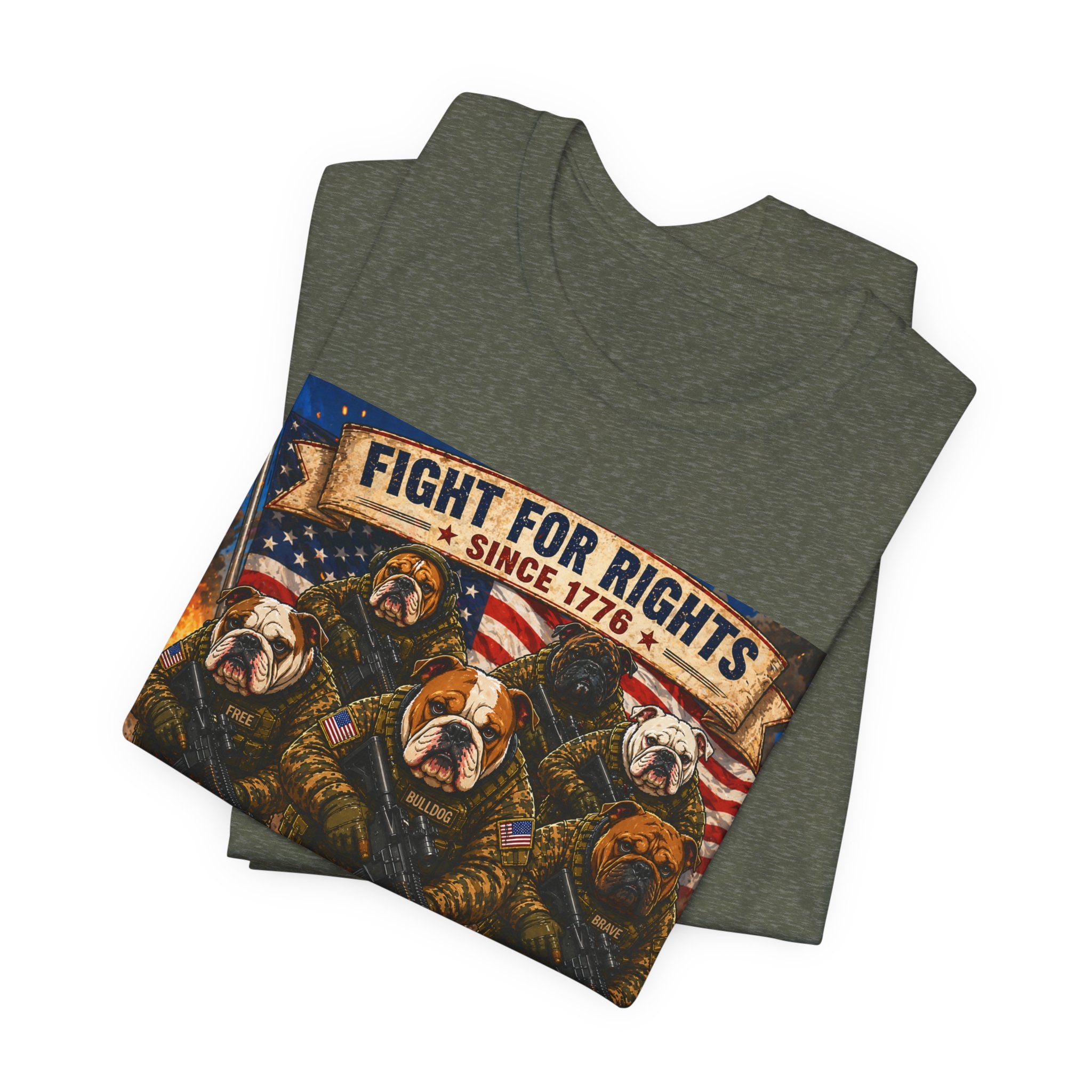 Fight for Rights Bulldogs Graphic Unisex T-shirt  | 250 yrs Independence Day T-shirt (multiple colors available)