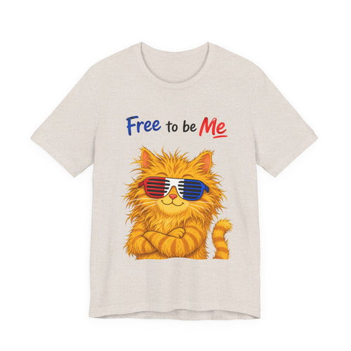 "Free to be Me" Cat Graphic T-shirt  | Unisex Patriotic Independence Day T-shirt (multiple colors available)