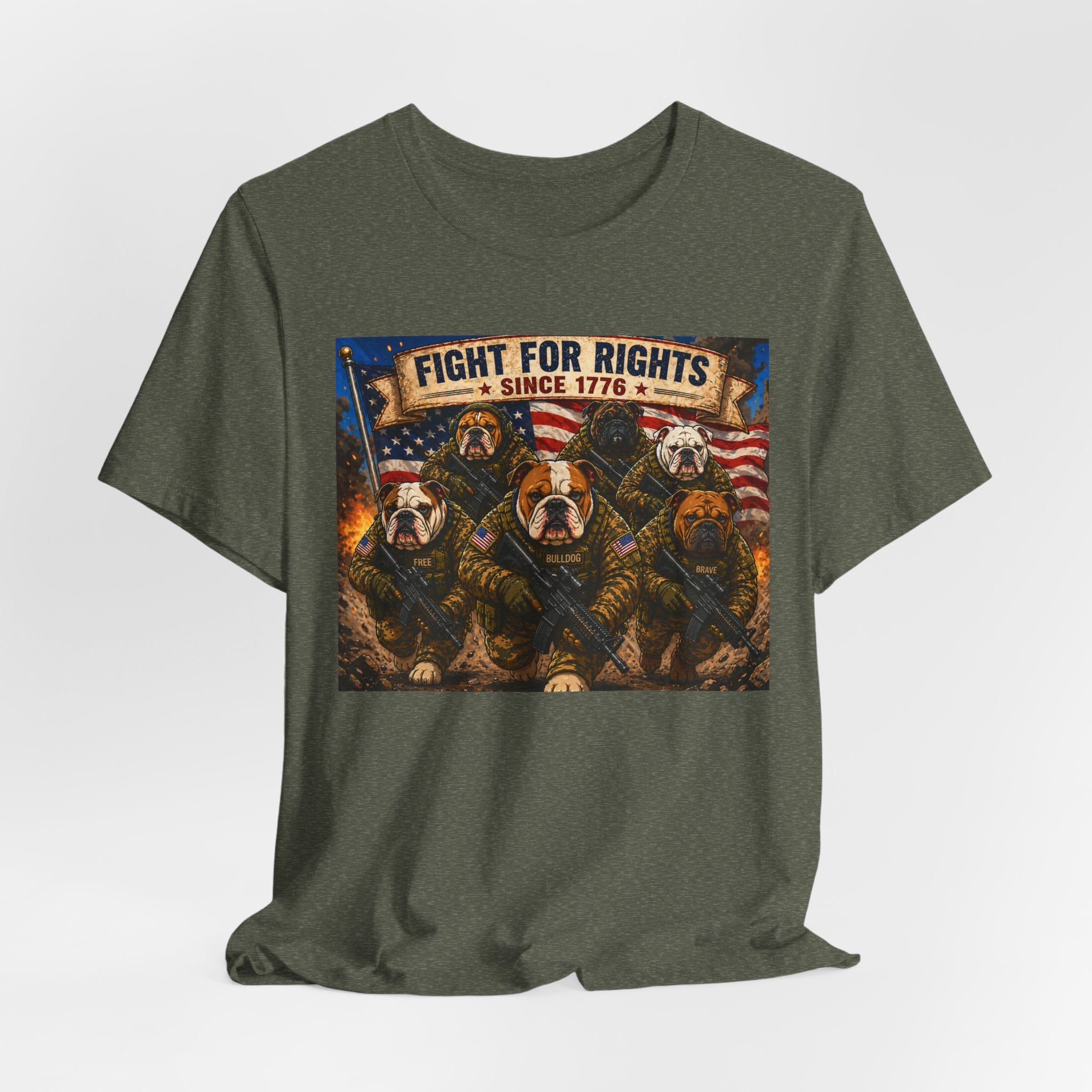 Fight for Rights Bulldogs Graphic Unisex T-shirt  | 250 yrs Independence Day T-shirt (multiple colors available)