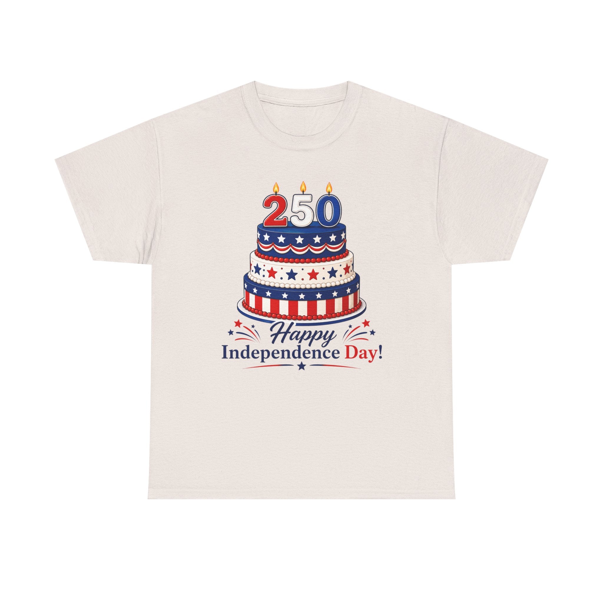 250th Independence Day Cake T-Shirt | Fourth of July Patriotic T-shirt (multiple colors available)