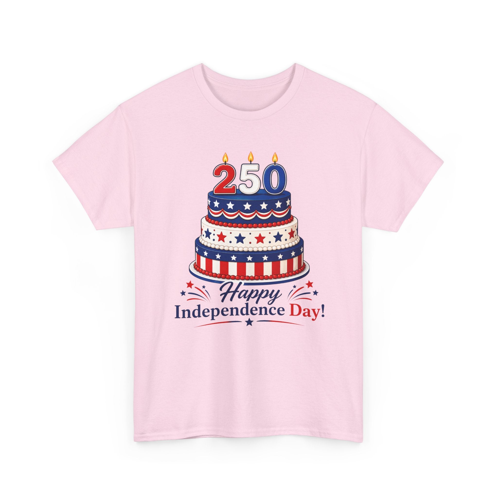 250th Independence Day Cake T-Shirt | Fourth of July Patriotic T-shirt (multiple colors available)
