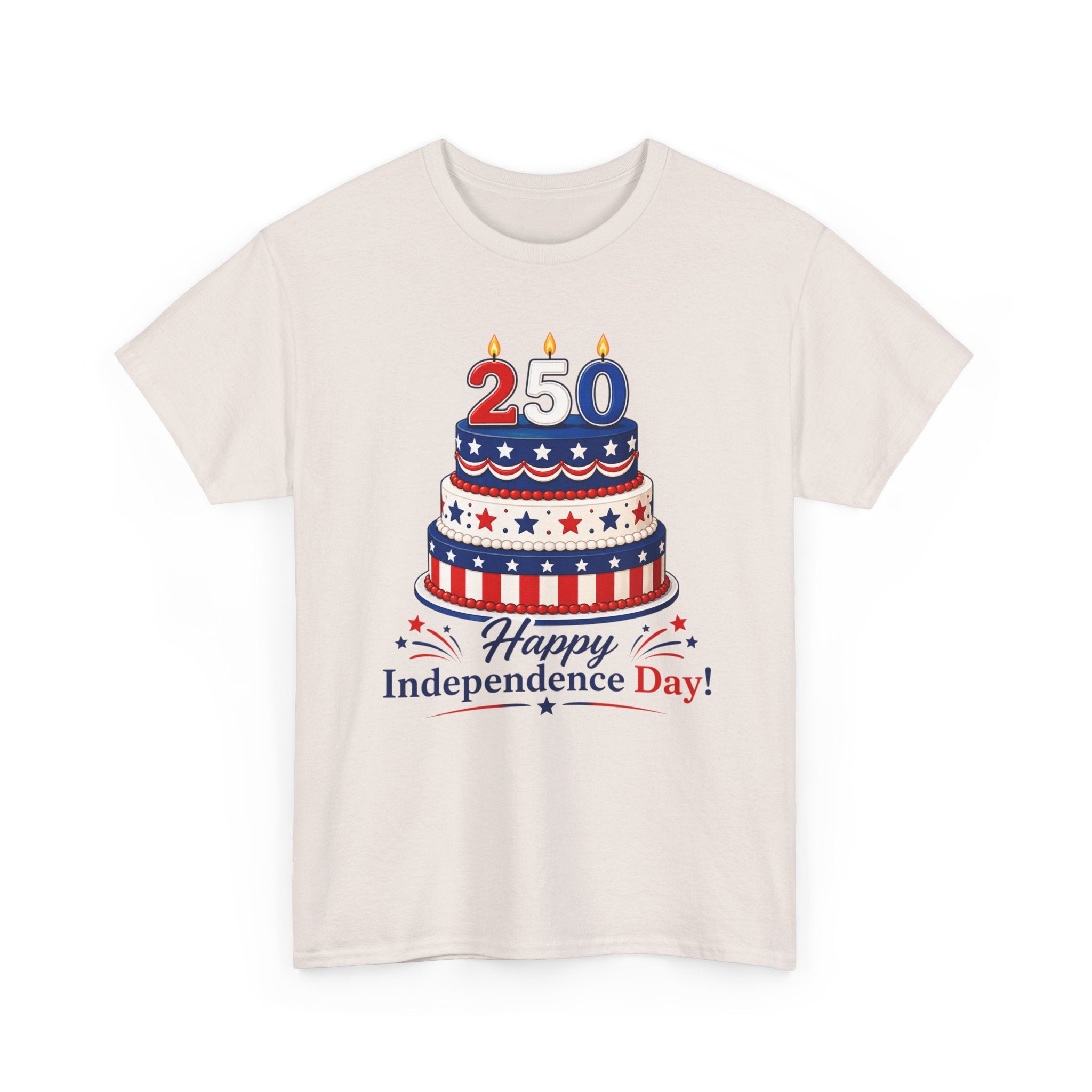 250th Independence Day Cake T-Shirt | Fourth of July Patriotic T-shirt (multiple colors available)